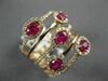 ESTATE LARGE 1.65CT DIAMOND & AAA RUBY 14KT ROSE GOLD MULTI ROW ANNIVERSARY RING