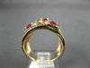 ESTATE LARGE 1.65CT DIAMOND & AAA RUBY 14KT ROSE GOLD MULTI ROW ANNIVERSARY RING