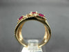 ESTATE LARGE 1.65CT DIAMOND & AAA RUBY 14KT ROSE GOLD MULTI ROW ANNIVERSARY RING