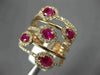 ESTATE LARGE 1.65CT DIAMOND & AAA RUBY 14KT ROSE GOLD MULTI ROW ANNIVERSARY RING