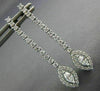 ESTATE .78CT ROUND & MARQUISE DIAMOND 18K WHITE GOLD 3D CLASSIC HANGING EARRINGS