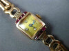 ANTIQUE .84CT OLD MINE CUT DIAMOND & RUBY 14KT ROSE GOLD 3D ART DECO WATCH #2076