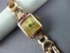 ANTIQUE .84CT OLD MINE CUT DIAMOND & RUBY 14KT ROSE GOLD 3D ART DECO WATCH #2076