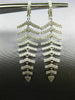 ESTATE LARGE 1.34CT DIAMOND 18KT WHITE GOLD MULTI LEAF JOURNEY HANGING EARRINGS