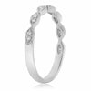 ESTATE .11CT DIAMOND 14KT WHITE GOLD 3D FILIGREE SEMI ETERNITY ANNIVERSARY RING