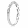 ESTATE .11CT DIAMOND 14KT WHITE GOLD 3D FILIGREE SEMI ETERNITY ANNIVERSARY RING