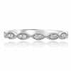 ESTATE .11CT DIAMOND 14KT WHITE GOLD 3D FILIGREE SEMI ETERNITY ANNIVERSARY RING