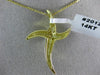 ESTATE .05CT DIAMOND 14K WHITE & YELLOW GOLD 3D HEART ETOILE CROSS PENDANT #2012