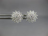 ESTATE .66CT DIAMOND 18KT WHITE GOLD 3D CLASSIC FLOWER SNOWFLAKE STUD EARRINGS