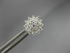 ESTATE .66CT DIAMOND 18KT WHITE GOLD 3D CLASSIC FLOWER SNOWFLAKE STUD EARRINGS