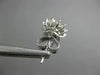 ESTATE .66CT DIAMOND 18KT WHITE GOLD 3D CLASSIC FLOWER SNOWFLAKE STUD EARRINGS