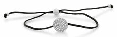 ESTATE .14CT DIAMOND 14KT WHITE GOLD 3D CLASSIC ROUND DISC STRING LOVE BRACELET