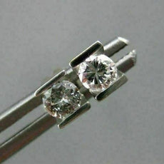 ESTATE .30CT DIAMOND 14KT WHITE GOLD 3D TENSION SOLITAIRE STUD EARRINGS #16287