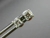 ESTATE .48CT PRINCESS CUT DIAMOND 14K WHITE GOLD 3D CLASSIC STUD EARRINGS #22068