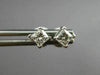 ESTATE .48CT PRINCESS CUT DIAMOND 14K WHITE GOLD 3D CLASSIC STUD EARRINGS #22068