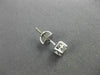 ESTATE .48CT PRINCESS CUT DIAMOND 14K WHITE GOLD 3D CLASSIC STUD EARRINGS #22068