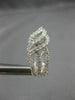 ESTATE LARGE 1.15CT DIAMOND 14K WHITE GOLD CLASSIC LEAF FILIGREE EARRINGS #26315