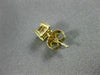 ESTATE .70CT PRINCESS CUT DIAMOND 14K YELLOW GOLD 3D SQUARE STUD EARRINGS #14261