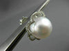 ESTATE LARGE .60CT DIAMOND & AAA SOUTH SEA PEARL 18K WHITE GOLD FLOWER EARRINGS
