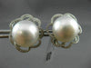 ESTATE LARGE .60CT DIAMOND & AAA SOUTH SEA PEARL 18K WHITE GOLD FLOWER EARRINGS