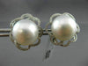 ESTATE LARGE .60CT DIAMOND & AAA SOUTH SEA PEARL 18K WHITE GOLD FLOWER EARRINGS