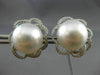 ESTATE LARGE .60CT DIAMOND & AAA SOUTH SEA PEARL 18K WHITE GOLD FLOWER EARRINGS