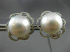 ESTATE LARGE .60CT DIAMOND & AAA SOUTH SEA PEARL 18K WHITE GOLD FLOWER EARRINGS