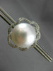 ESTATE LARGE .60CT DIAMOND & AAA SOUTH SEA PEARL 18K WHITE GOLD FLOWER EARRINGS