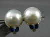 LARGE .92CT DIAMOND AAA SAPPHIRE & SOUTH SEA PEARL 18KT WHITE GOLD 3D EARRINGS