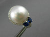 LARGE .92CT DIAMOND AAA SAPPHIRE & SOUTH SEA PEARL 18KT WHITE GOLD 3D EARRINGS