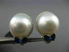LARGE .92CT DIAMOND AAA SAPPHIRE & SOUTH SEA PEARL 18KT WHITE GOLD 3D EARRINGS