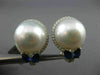 LARGE .92CT DIAMOND AAA SAPPHIRE & SOUTH SEA PEARL 18KT WHITE GOLD 3D EARRINGS
