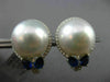 LARGE .92CT DIAMOND AAA SAPPHIRE & SOUTH SEA PEARL 18KT WHITE GOLD 3D EARRINGS