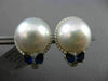LARGE .92CT DIAMOND AAA SAPPHIRE & SOUTH SEA PEARL 18KT WHITE GOLD 3D EARRINGS
