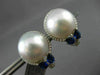 LARGE .92CT DIAMOND AAA SAPPHIRE & SOUTH SEA PEARL 18KT WHITE GOLD 3D EARRINGS