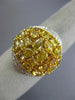 ESTATE 4.80CT WHITE & INTENSE YELLOW DIAMOND 18K 2 TONE GOLD 3D ANNIVERSARY RING