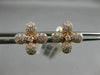 ESTATE .77CT DIAMOND 18KT ROSE GOLD 3D HANDCRAFTED FLOWER CLASSIC STUD EARRINGS