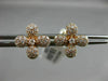 ESTATE .77CT DIAMOND 18KT ROSE GOLD 3D HANDCRAFTED FLOWER CLASSIC STUD EARRINGS