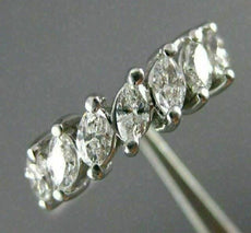 ESTATE 1.12CT MARQUISE DIAMOND 14K WHITE GOLD 3D WEDDING ANNIVERSARY RING 18147