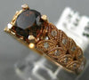 1.36CT WHITE & CHOCOLATE FANCY DIAMOND 14K ROSE GOLD 3D FILIGREE ENGAGEMENT RING