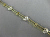 ANTIQUE LONG .25CT DIAMOND 14KT WHITE & YELLOW GOLD BEZEL HEART BRACELET #19183