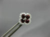 ESTATE LARGE 1.15CT DIAMOND & AAA RUBY 18KT WHITE GOLD 3D SQUARE FLOWER EARRINGS