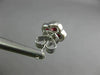 ESTATE LARGE 1.15CT DIAMOND & AAA RUBY 18KT WHITE GOLD 3D SQUARE FLOWER EARRINGS