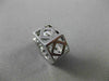 ESTATE 14KT WHITE GOLD 3D 3 ROW CUBIC ZIRCONIA HEXAGON HUGGIE EARRINGS #24347