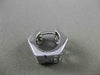 ESTATE 14KT WHITE GOLD 3D 3 ROW CUBIC ZIRCONIA HEXAGON HUGGIE EARRINGS #24347