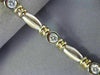 ANTIQUE 1.0CT DIAMOND 14K WHITE & YELLOW GOLD 3D BEZEL LINK LINE BRACELET #18640