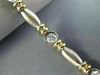 ANTIQUE 1.0CT DIAMOND 14K WHITE & YELLOW GOLD 3D BEZEL LINK LINE BRACELET #18640