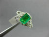1.44CT DIAMOND & COLOMBIAN EMERALD 14KT 2 TONE GOLD 3 STONE HALO ENGAGEMENT RING