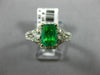 1.44CT DIAMOND & COLOMBIAN EMERALD 14KT 2 TONE GOLD 3 STONE HALO ENGAGEMENT RING