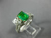 1.44CT DIAMOND & COLOMBIAN EMERALD 14KT 2 TONE GOLD 3 STONE HALO ENGAGEMENT RING
